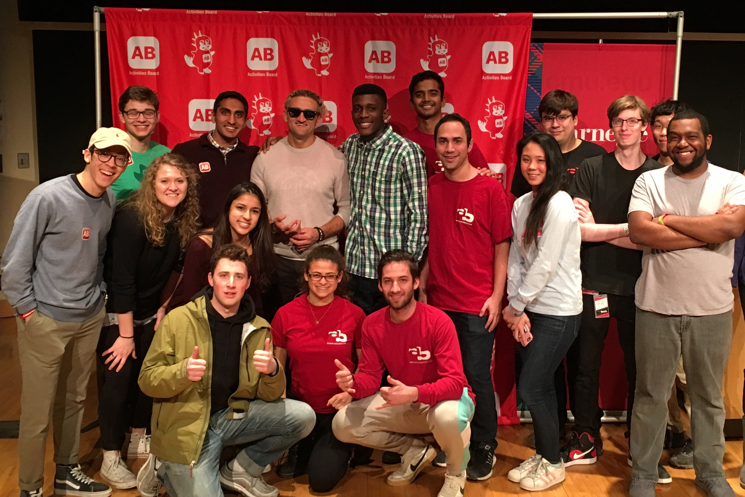 past and current ab members at a meet and greet with casey neistat, a famous youtuber